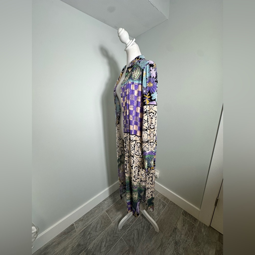 Free People Jackie  Boho Maxi Shirt Dress Size Medium - Picture 6 of 15